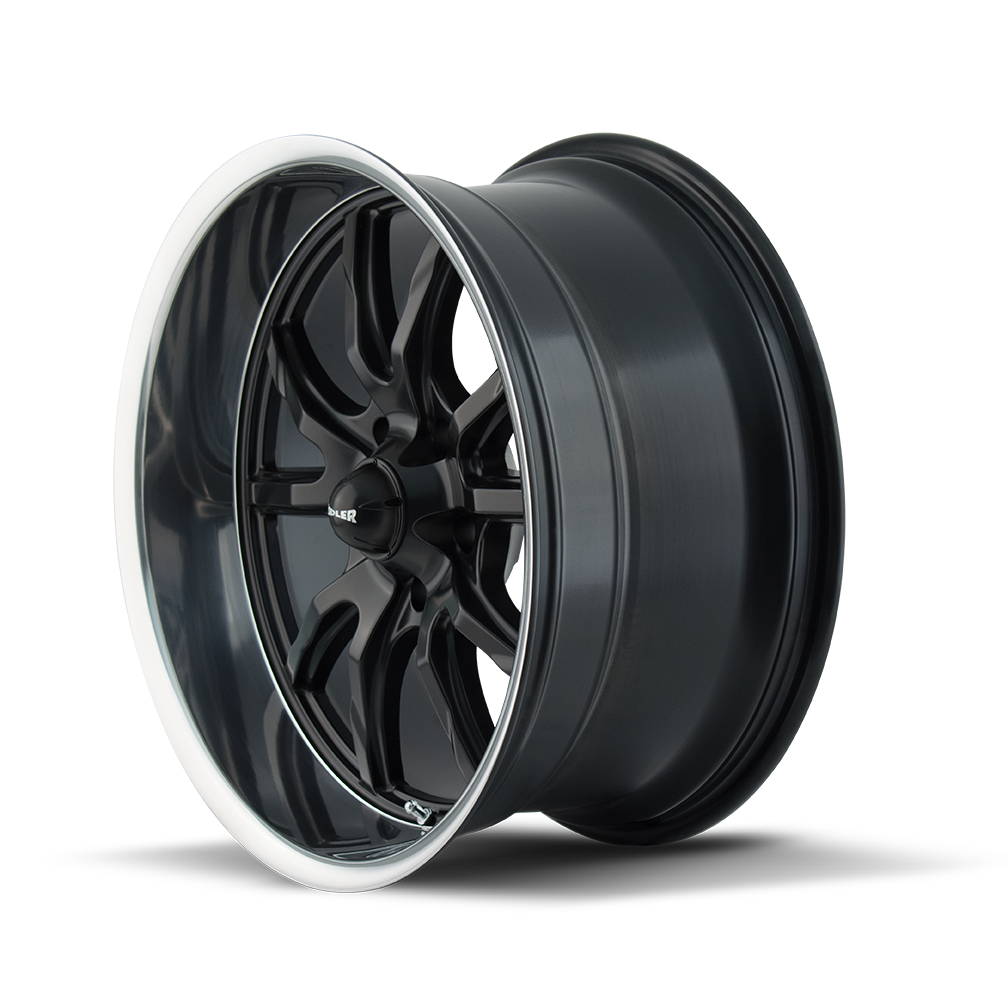 Ridler 650 Wheel – Matte Black / Polished Lip