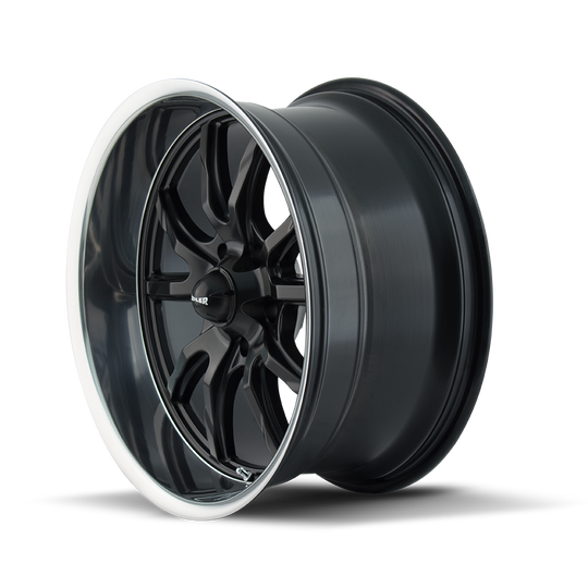 Ridler 650 Wheel – Matte Black / Polished Lip