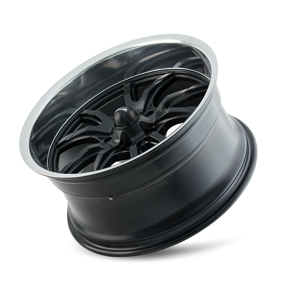 Ridler 650 Wheel – Matte Black / Polished Lip