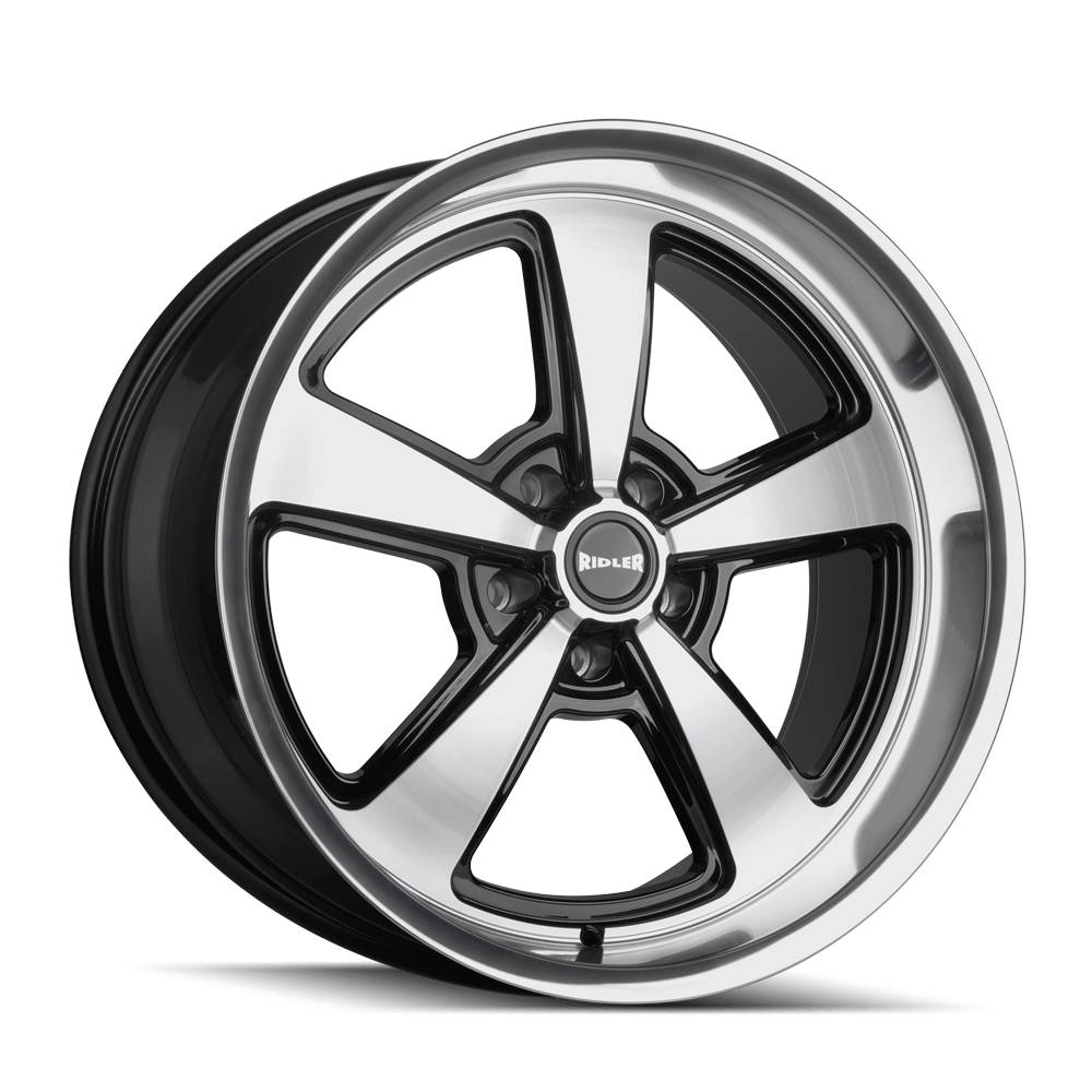 Ridler 652 Wheel – Gloss Black With Diamond Cut Face & Lip
