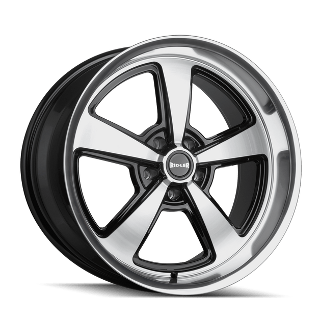 Ridler 652 Wheel – Gloss Black With Diamond Cut Face & Lip