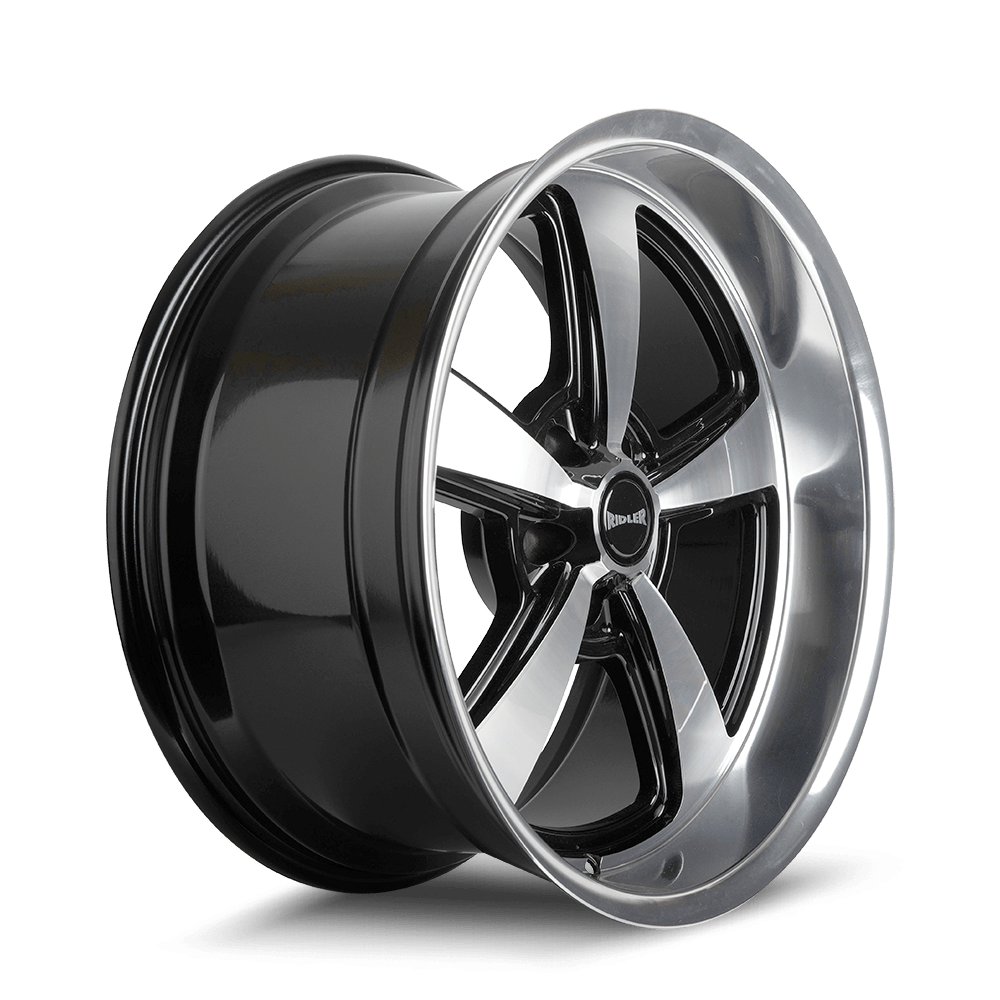 Ridler 652 Wheel – Gloss Black With Diamond Cut Face & Lip