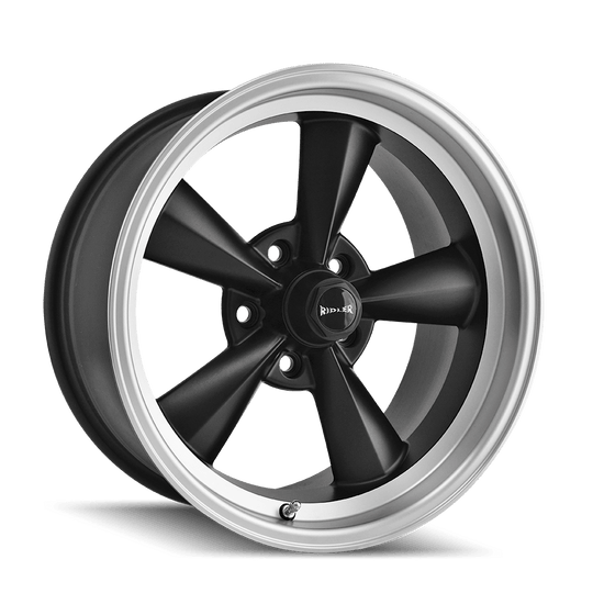 Ridler 675 Wheel – Matte Black / Machined Lip