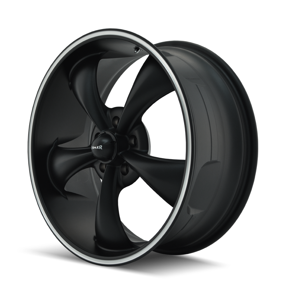Ridler 695 Wheel – Matte Black / Machined Lip