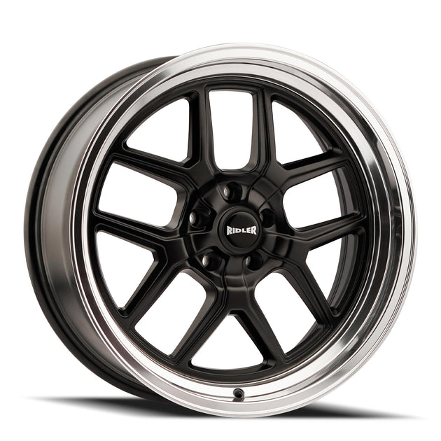 Ridler 610 Wheel – Matte Black with Polished Lip