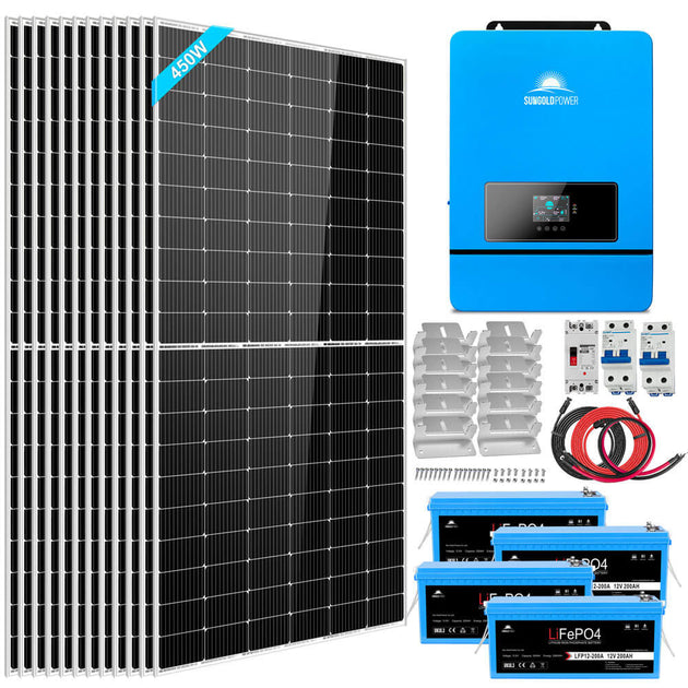 Sungold Power SGK-8MAX complete off-grid solar kit, 8000W 48V with 10.24kWh lithium battery and 5400W solar