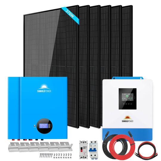Sungold Power SGM-5K10M off-grid solar kit, 5000W 48V with 10.24kWh PowerWall battery and 6 x 370W solar panels