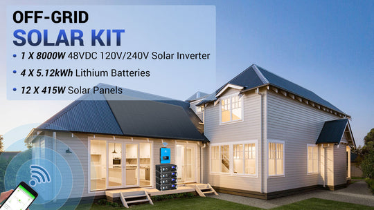 Sungold Power SGM-8K20 off-grid solar kit, 8000W inverter with 4 x 5.12kWh lithium batteries and 12 x 415W solar panels