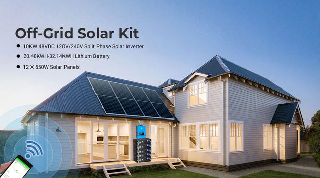 Sungold Power SGR-10K25T off-grid solar kit, 10kW inverter with 25.6kWh lithium battery and 12 x 550W solar panels