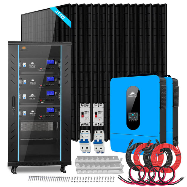 Sungold Power SGR-13KM off-grid solar kit, 13000W with 20.48kWh LiFePO4 battery and 14 x 415W solar panels