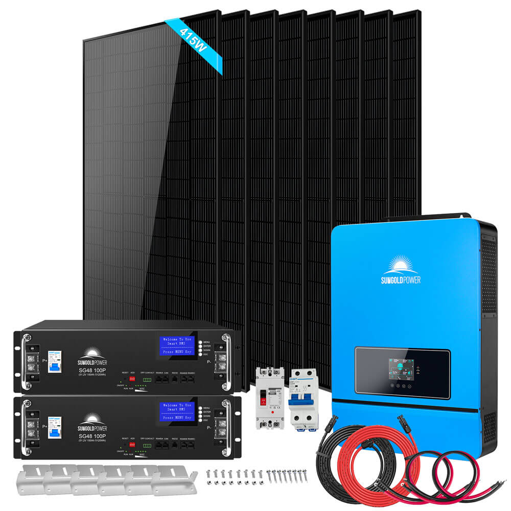 Sungold Power SGR-8K10E off-grid solar kit, 8000W 48V with 10.24kWh lithium battery and 8 x 415W solar panels
