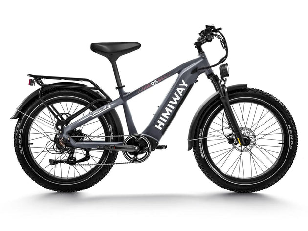 Himiway D5 all-terrain fat tire e-bike in Space Grey, side view