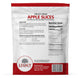 Legacy Food Storage 25 Serving Freeze-Dried Apple Slices Pouch - 6 pack pouch back packaging with preparation info