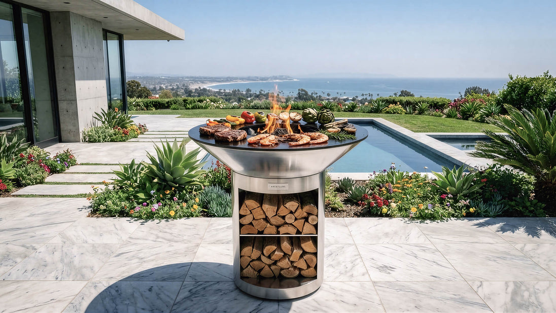 Arteflame 40" Stainless Steel Grill & Griddle with Storage Base