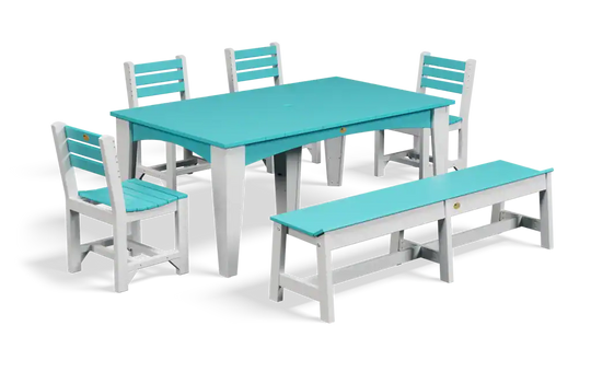 LuxCraft Island side chairs at a rectangular poly dining table