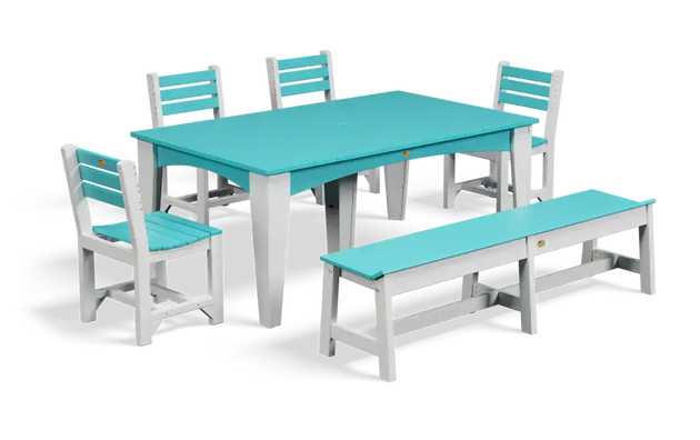 LuxCraft Island side chairs at a rectangular poly dining table