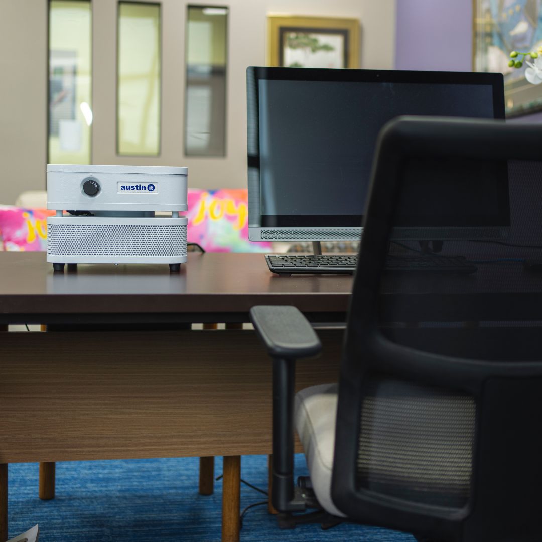 Austin Air it on an office desk