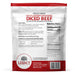 Legacy Food Storage 19 Servings - 1 lb Freeze-Dried Diced Beef - 6 pack pouch back with preparation instructions