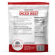 Legacy Food Storage 19 Servings - 1 lb Freeze-Dried Diced Beef - 6 pack pouch back with preparation instructions