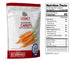Legacy Food Storage 35 Serving Dehydrated Carrots Pouch - 6 pack nutrition facts label