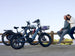 Himiway D5 2.0 20 inch e-bikes parked by the water