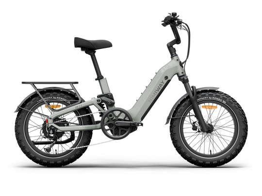 Himiway D5 2.0 20 inch step-thru fat tire e-bike in Sage, side view