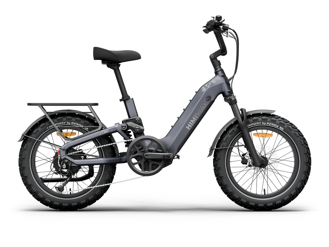 Himiway D5 2.0 20 inch e-bike in Space Grey, side view