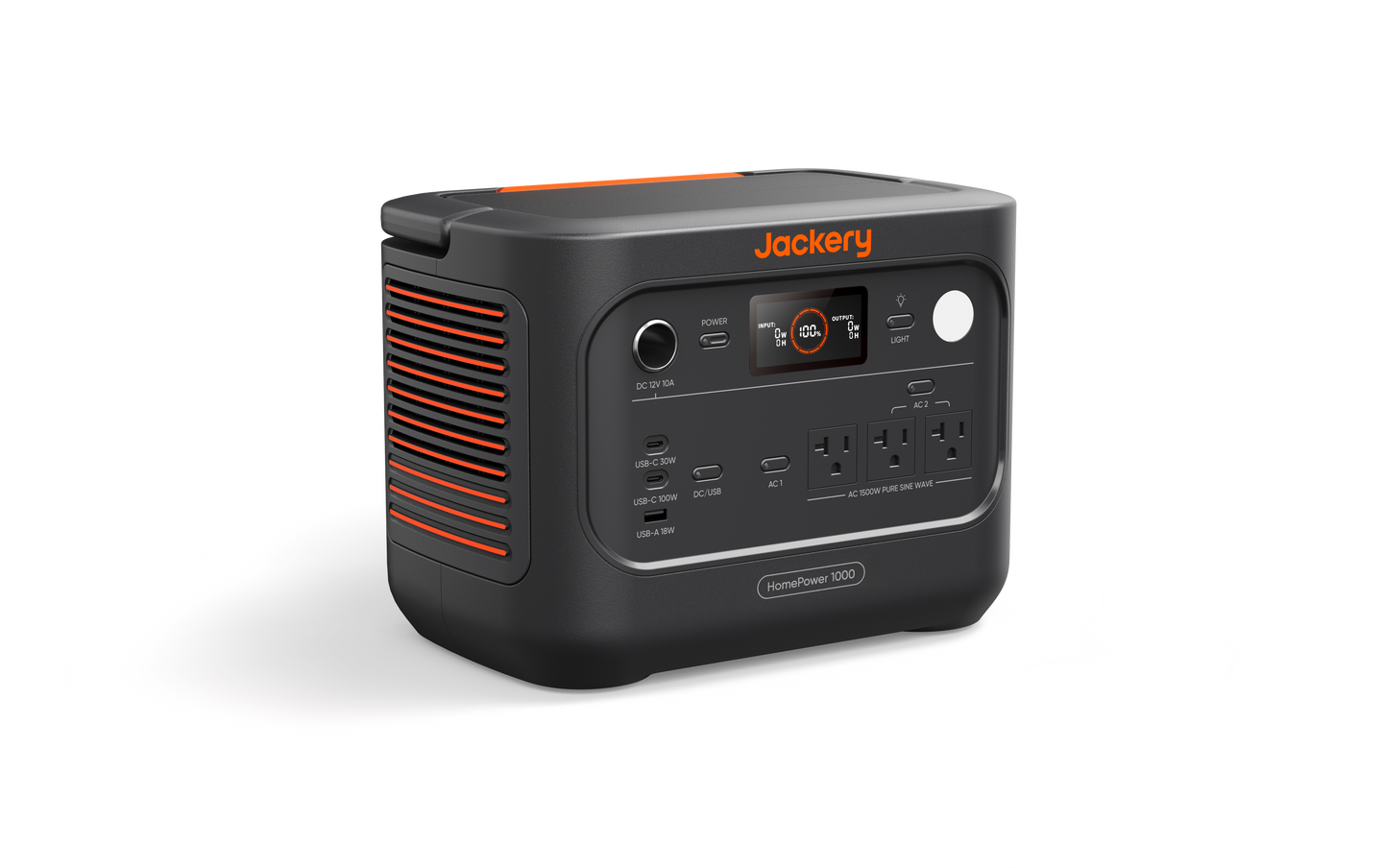 Jackery HomePower 1000 v2 portable power station in Black, perspective view