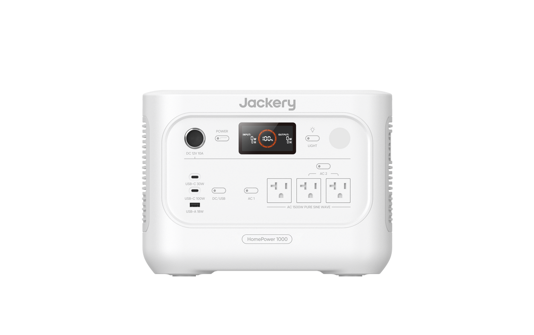 Jackery HomePower 1000 v2 portable power station in White, front view