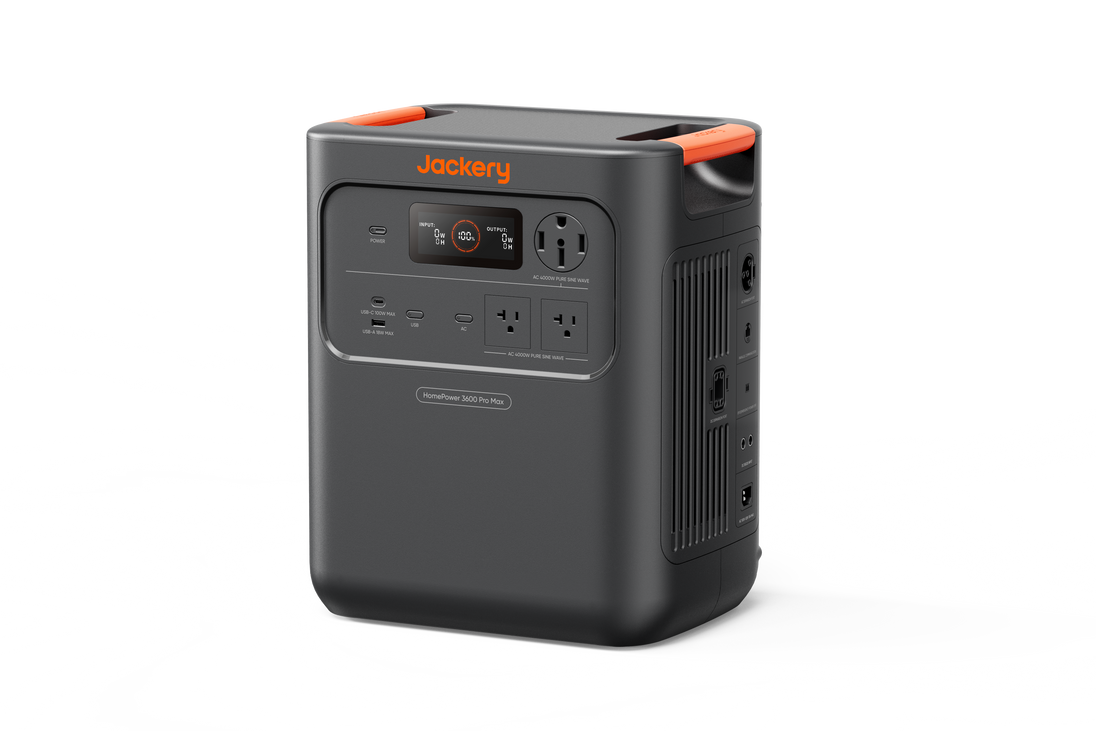 Jackery HomePower 3600 Pro Max portable power station - angled perspective view