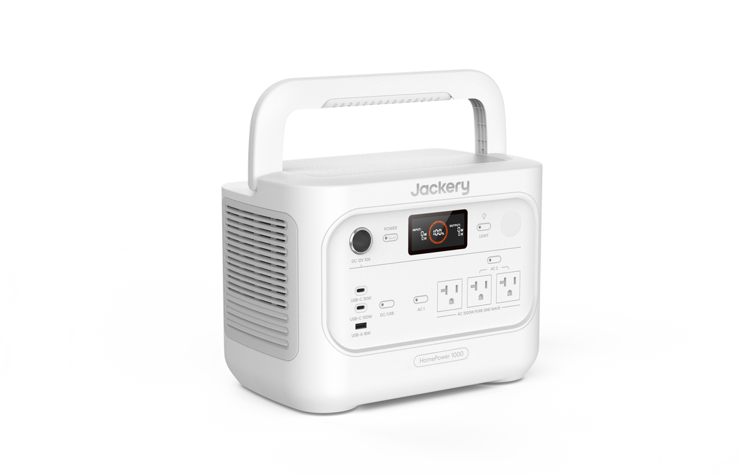 Jackery HomePower 1000 v2 portable power station in White, second perspective view