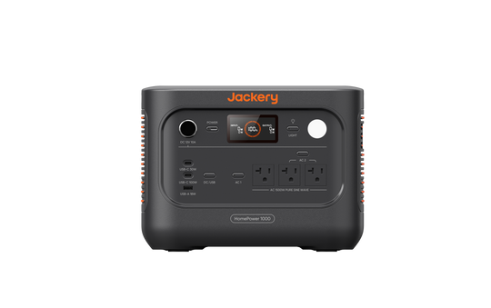 Jackery HomePower 1000 v2 portable power station in Black, front view