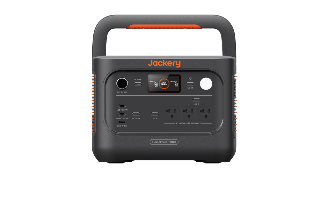 Jackery HomePower 1000 v2 portable power station in Black, alternate front view