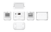 Jackery HomePower 1000 v2 in White, six-view diagram showing all sides