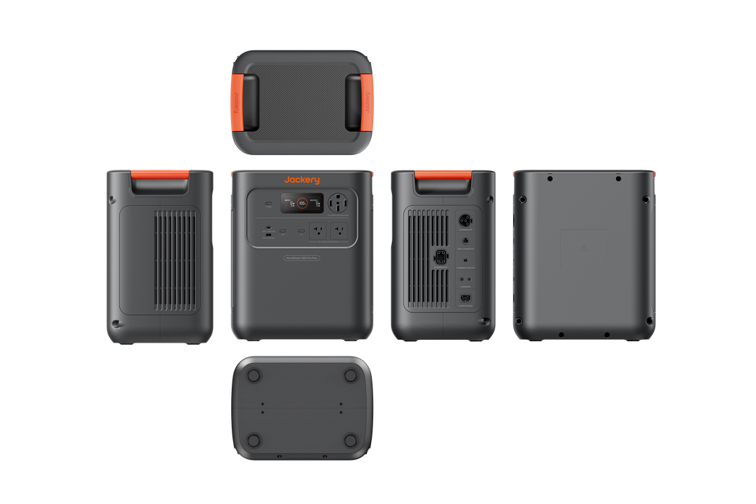 Jackery HomePower 3600 Pro Max shown from six angles
