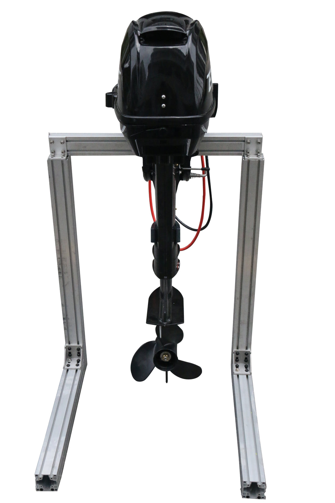 EWAVE 10 kW electric outboard motor, rear view of the lower unit and propeller