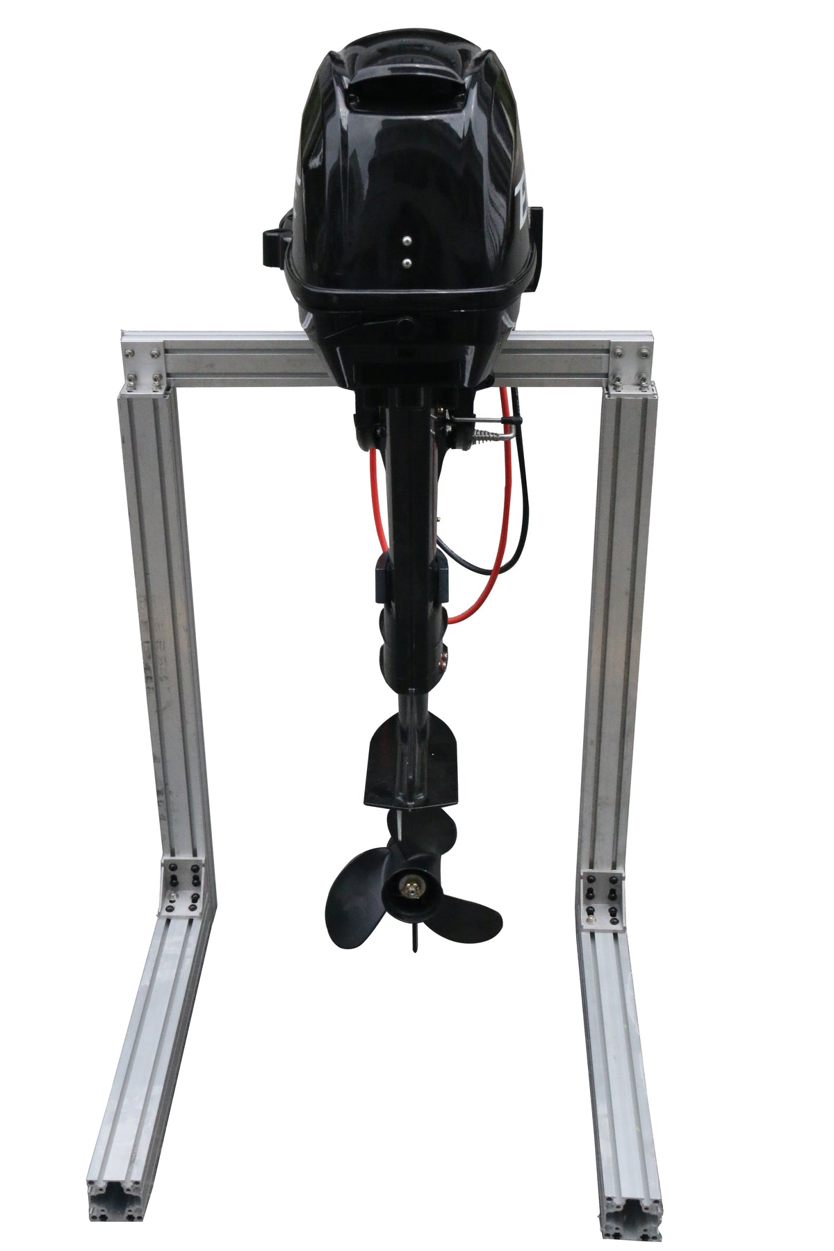 EWAVE 10 kW electric outboard motor, rear view of the lower unit and propeller