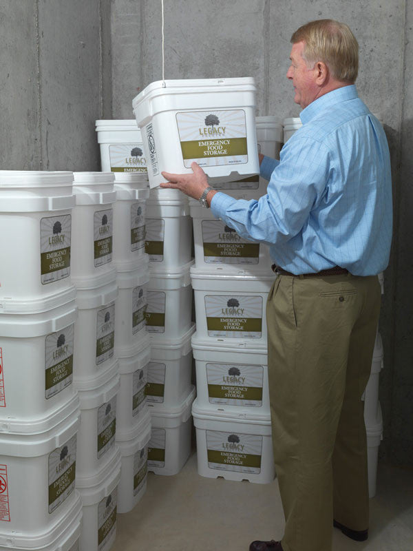 Legacy Food Storage 240 Serving Certified Gluten Free Entrée Package stacked mylar food pouches