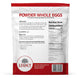 Legacy Food Storage 48 Whole Powdered Eggs Pouch - 6 pack pouch packaging back view