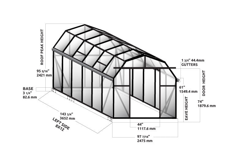 Grandio Elite 8x12 greenhouse kit – image 5