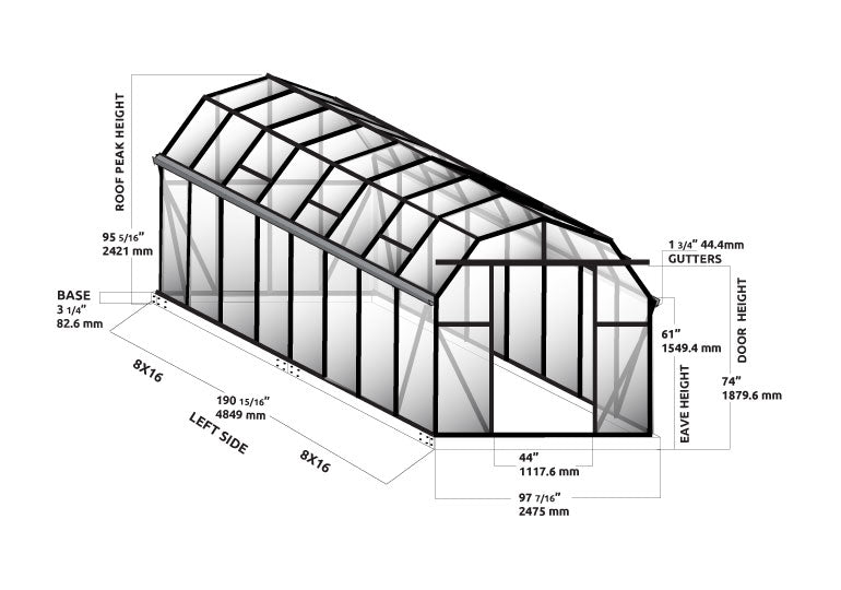 Grandio Elite 8x16 greenhouse kit – image 5
