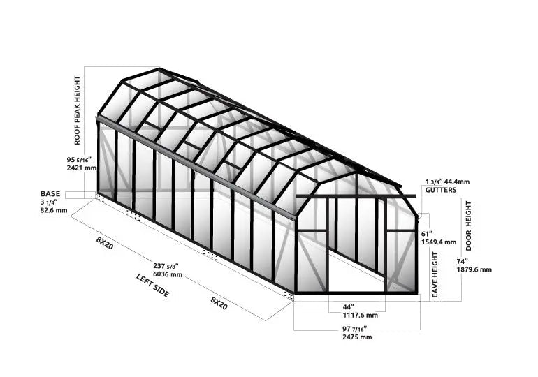 Grandio Elite 8x20 greenhouse kit – image 4