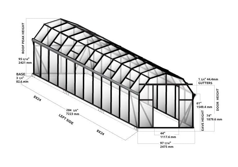 Grandio Elite 8x24 greenhouse kit – image 4