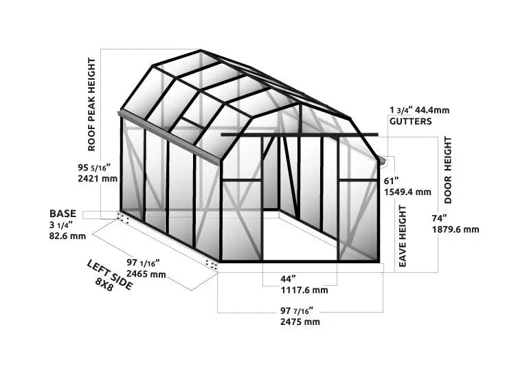 Grandio Elite 8x8 greenhouse kit – image 5