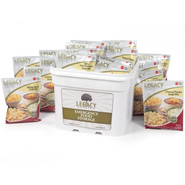 Legacy Food Storage 120 Serving Certified Gluten Free Entree Bucket emergency food supply detail with product info
