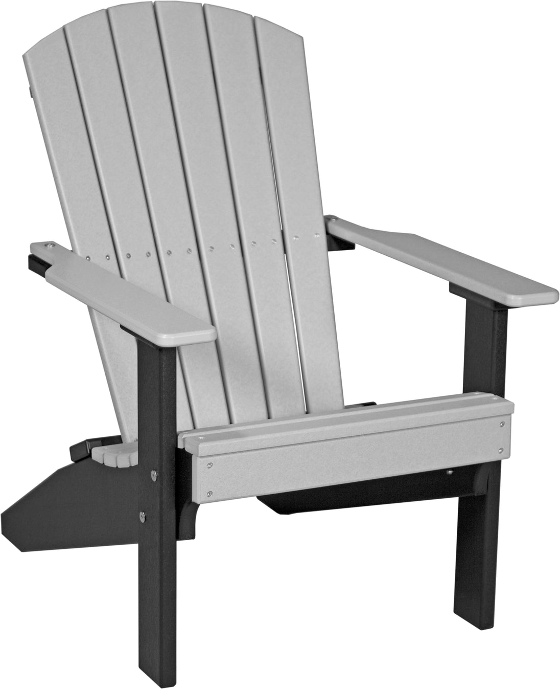 LuxCraft Lakeside poly Adirondack chair in Dove Gray and Black