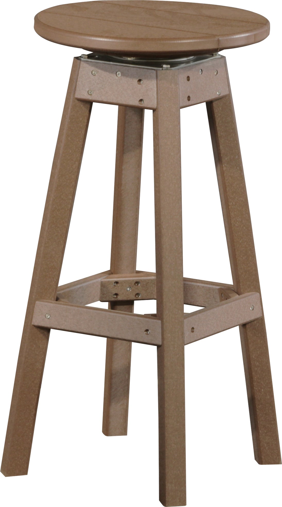 LuxCraft poly swivel bar stool in Chestnut Brown