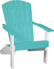 LuxCraft Lakeside poly Adirondack chair in Aruba Blue and White