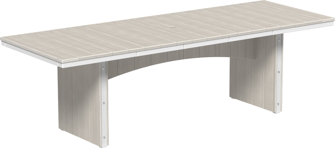 LuxCraft Urban 3' x 8' rectangular poly dining table in Birch and White