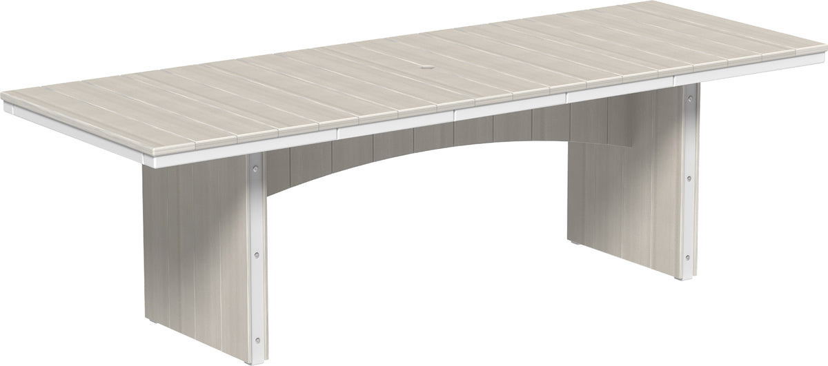 LuxCraft Urban 3' x 8' rectangular poly dining table in Birch and White